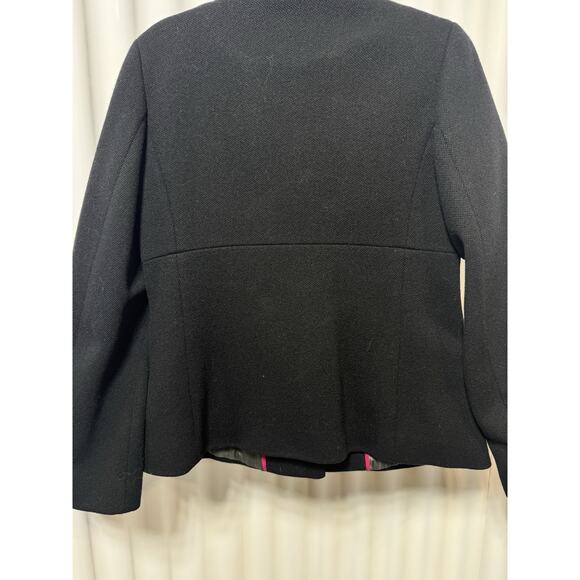 J. Crew Wool Pea Coat Sz 8 Charcoal Black Classic Fall Jacket Coastal Walk Layer - Picture 4 of 7